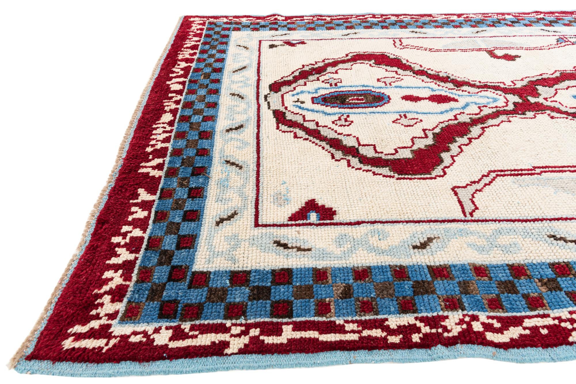 5' 10 x 9' 6 Hand Knotted Moroccan Wool Rug