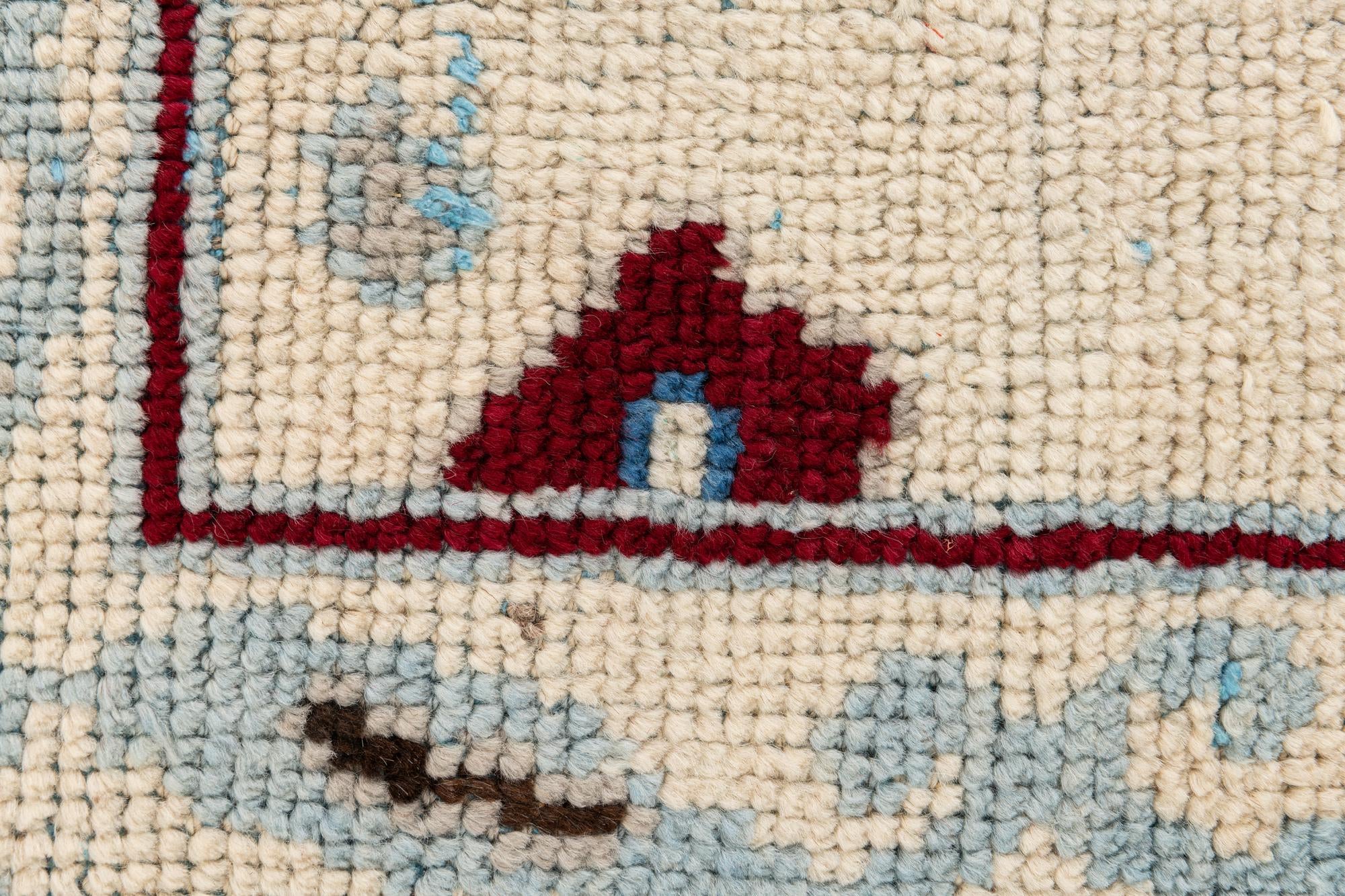 5' 10 x 9' 6 Hand Knotted Moroccan Wool Rug