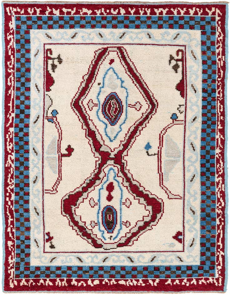 Detail image of 5' 10 x 9' 6 Hand Knotted Moroccan Wool Rug