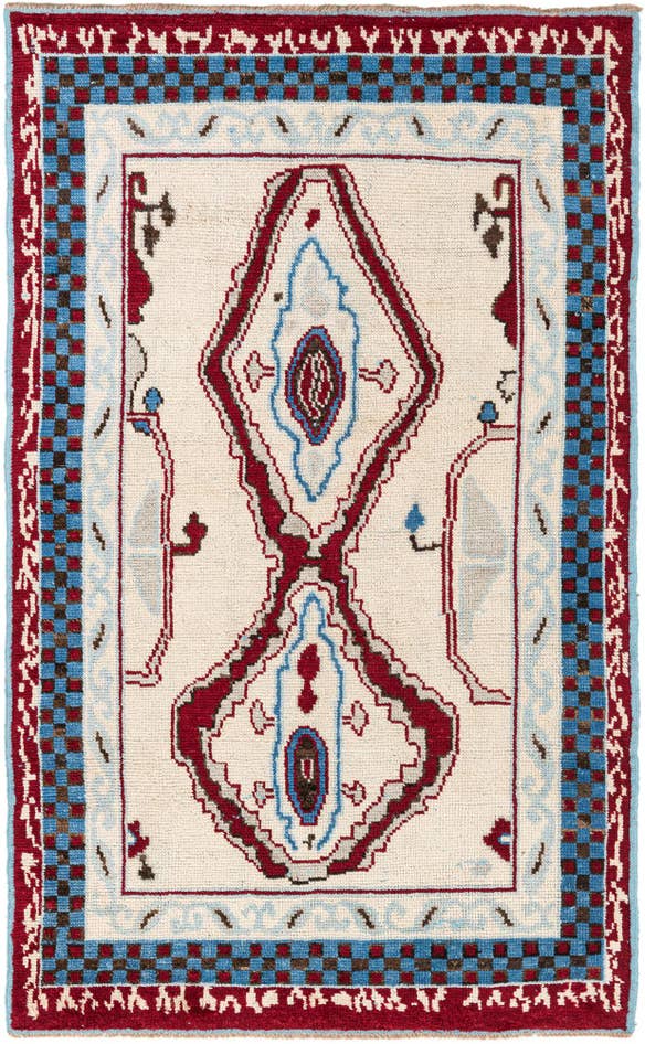 Detail image of 5' 10 x 9' 6 Hand Knotted Moroccan Wool Rug