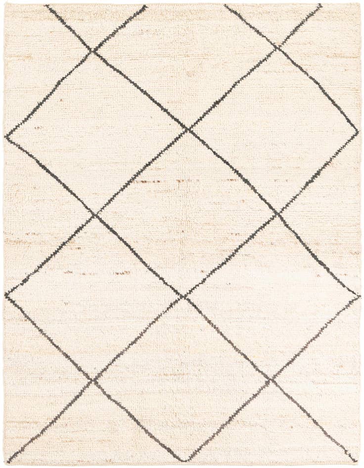 Detail image of 4' 10 x 7' 10 Hand Knotted Moroccan Wool Rug