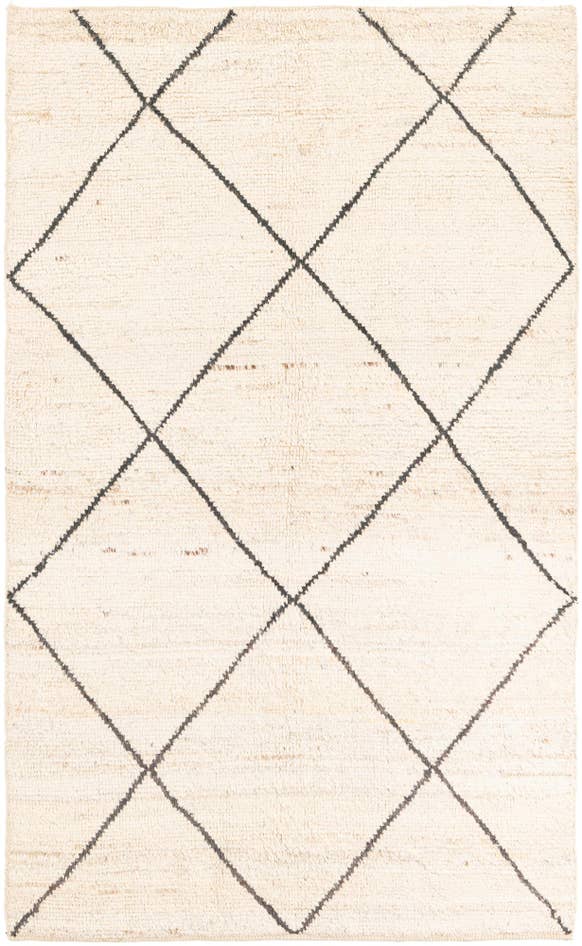 Detail image of 4' 10 x 7' 10 Hand Knotted Moroccan Wool Rug