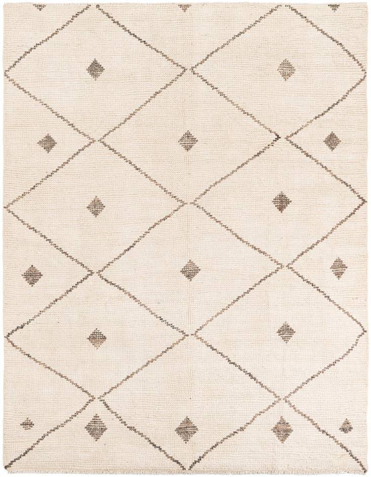 Detail image of 6' 1 x 9' 9 Hand Knotted Moroccan Wool Rug