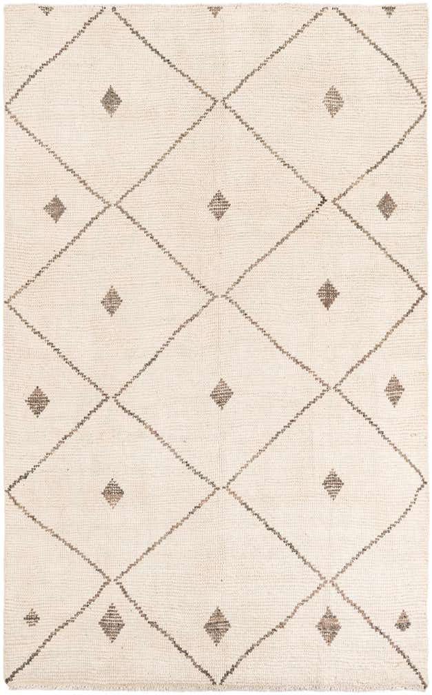 6' 1 x 9' 9 Hand Knotted Moroccan Wool Rug