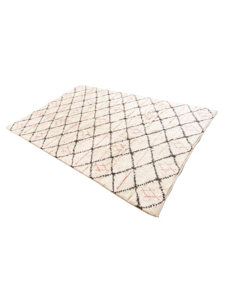 6' x 9' 4 Hand Knotted Moroccan Wool Rug