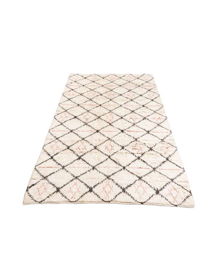 6' x 9' 4 Hand Knotted Moroccan Wool Rug
