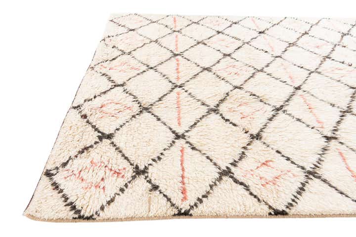 6' x 9' 4 Hand Knotted Moroccan Wool Rug