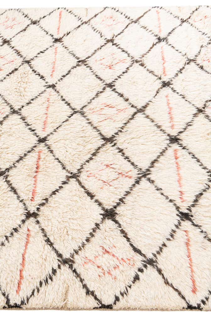 6' x 9' 4 Hand Knotted Moroccan Wool Rug