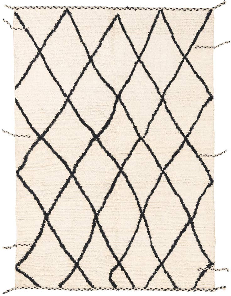 Detail image of 5' 3 x 7' 3 Hand Knotted Moroccan Wool Rug
