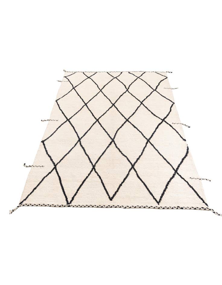 Detail image of 6' 2 x 8' 10 Hand Knotted Moroccan Wool Rug