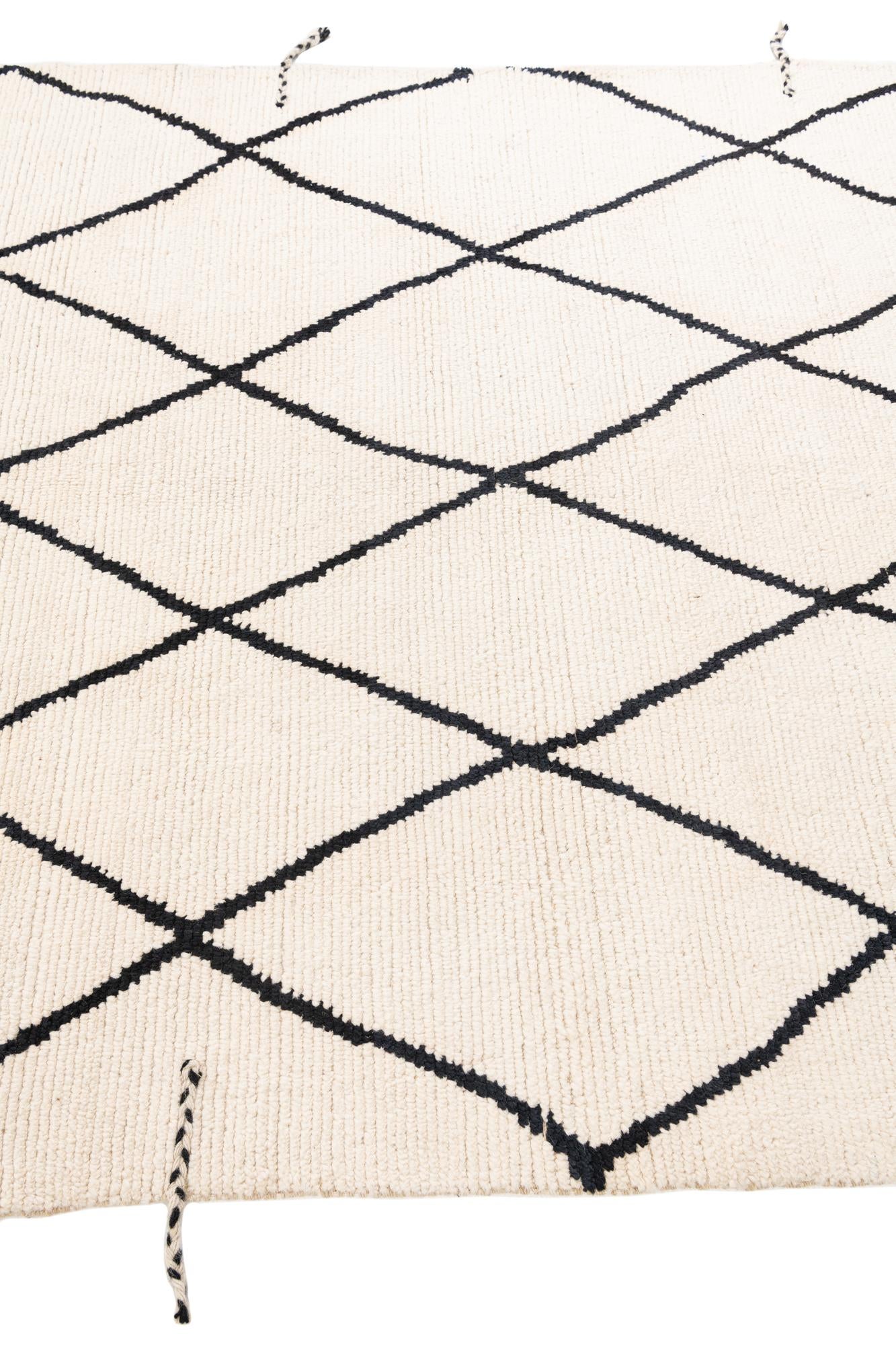 6' 2 x 8' 10 Hand Knotted Moroccan Wool Rug