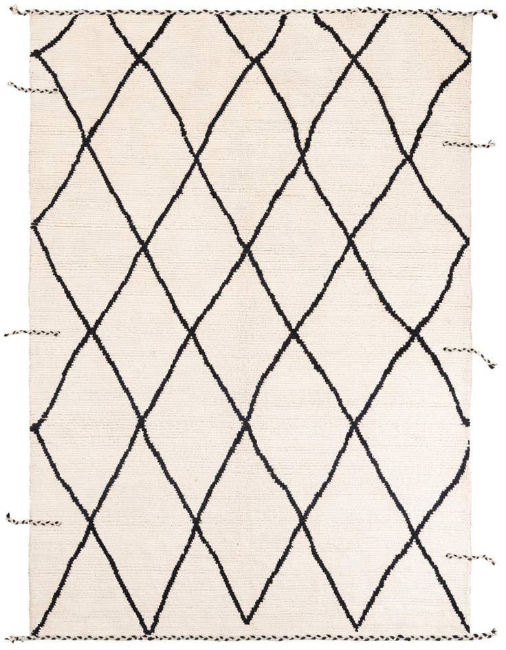 Detail image of 6' 2 x 8' 10 Hand Knotted Moroccan Wool Rug