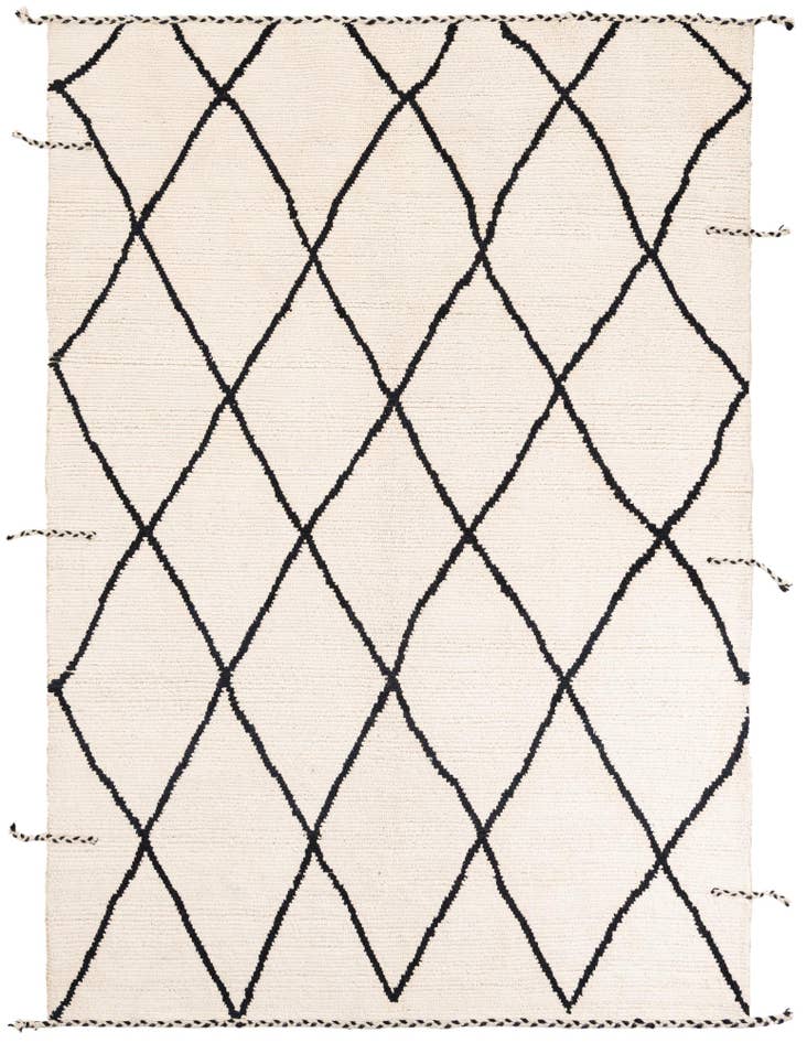 Detail image of 6' 2 x 8' 10 Hand Knotted Moroccan Wool Rug