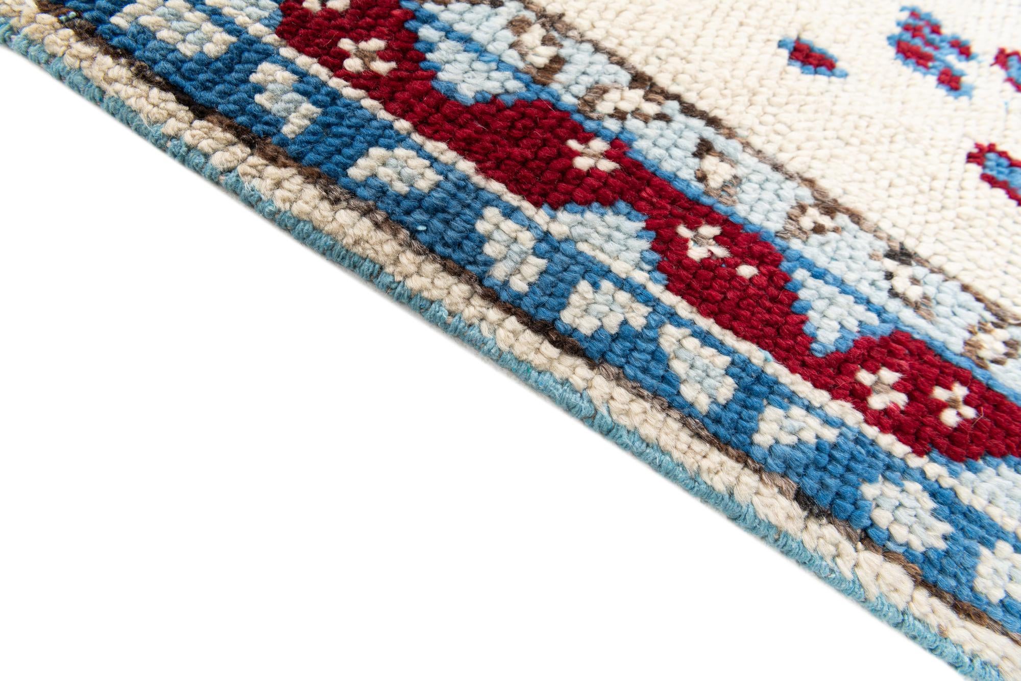 5' x 7' 6 Hand Knotted Moroccan Wool Rug