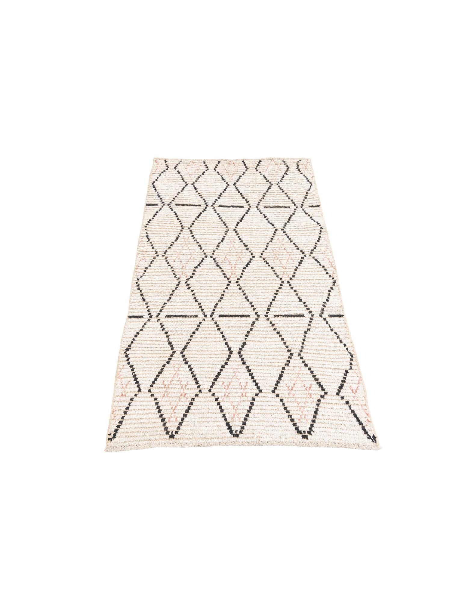 3' 2 x 5' 4 Hand Knotted Moroccan Wool Rug