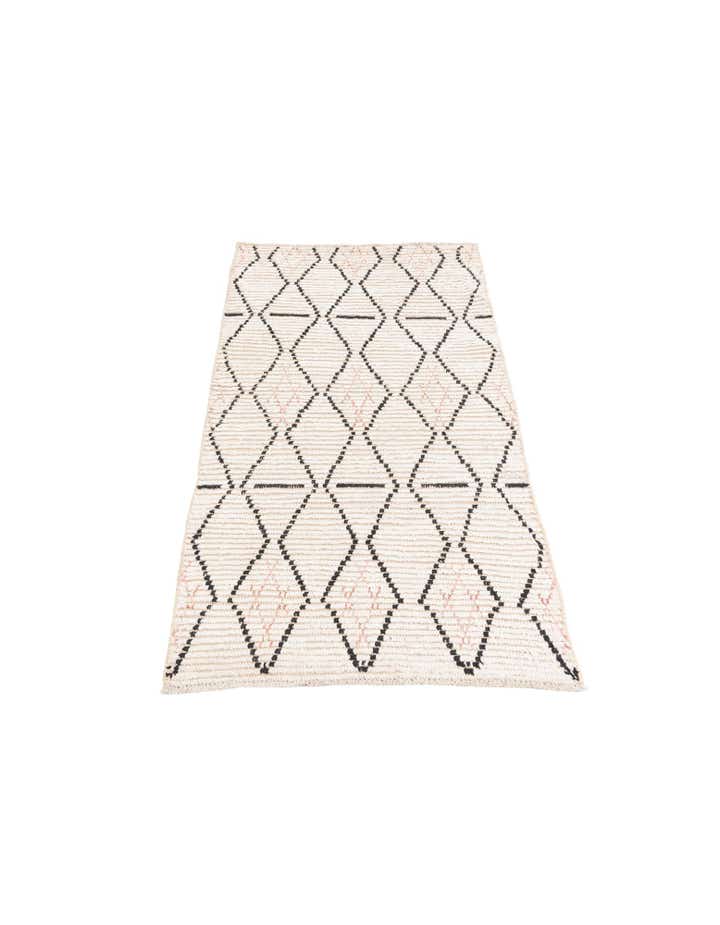 3' 2 x 5' 4 Hand Knotted Moroccan Wool Rug