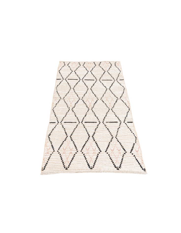 Detail image of 3' 2 x 5' 4 Hand Knotted Moroccan Wool Rug