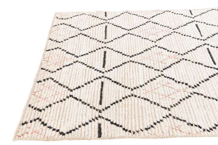 3' 2 x 5' 4 Hand Knotted Moroccan Wool Rug