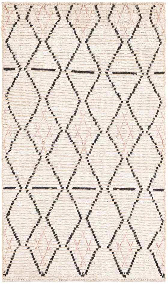 Detail image of 3' 2 x 5' 4 Hand Knotted Moroccan Wool Rug