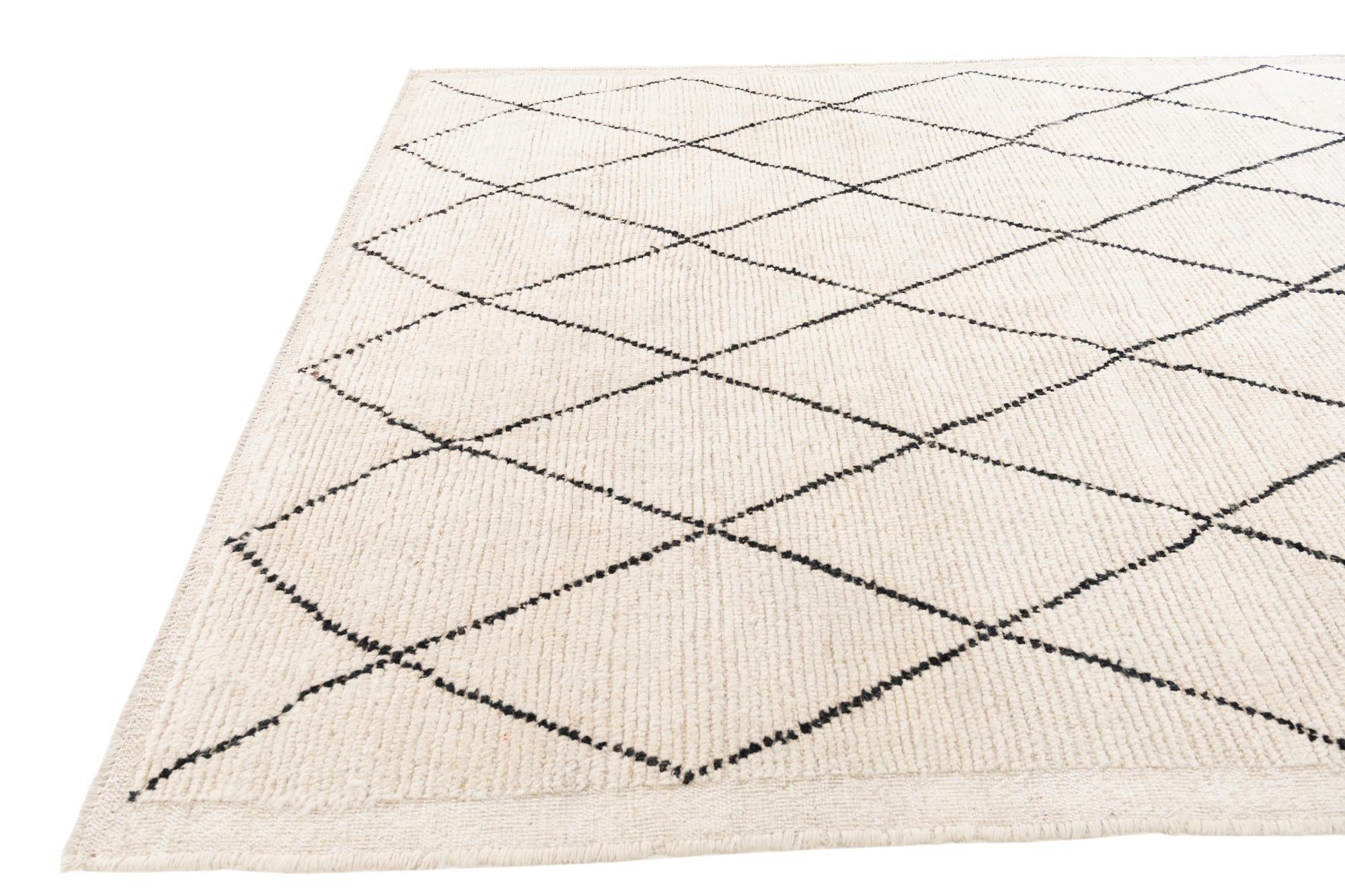 5' 4 x 7' 10 Hand Knotted Moroccan Wool Rug
