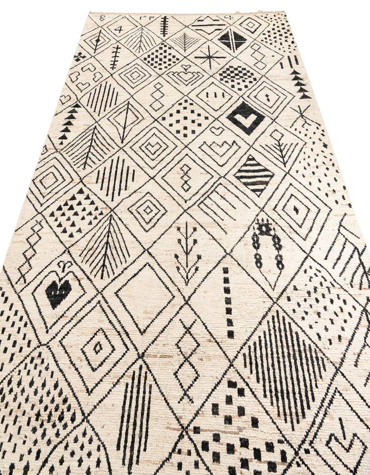 Detail image of 10' 1 x 14' Hand Knotted Moroccan Wool Rug