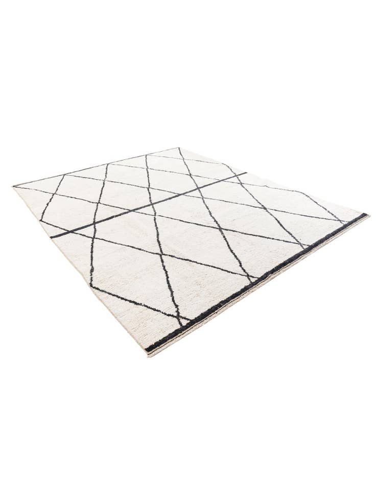 Detail image of 8' x 10'  Hand Knotted Moroccan Wool Rug