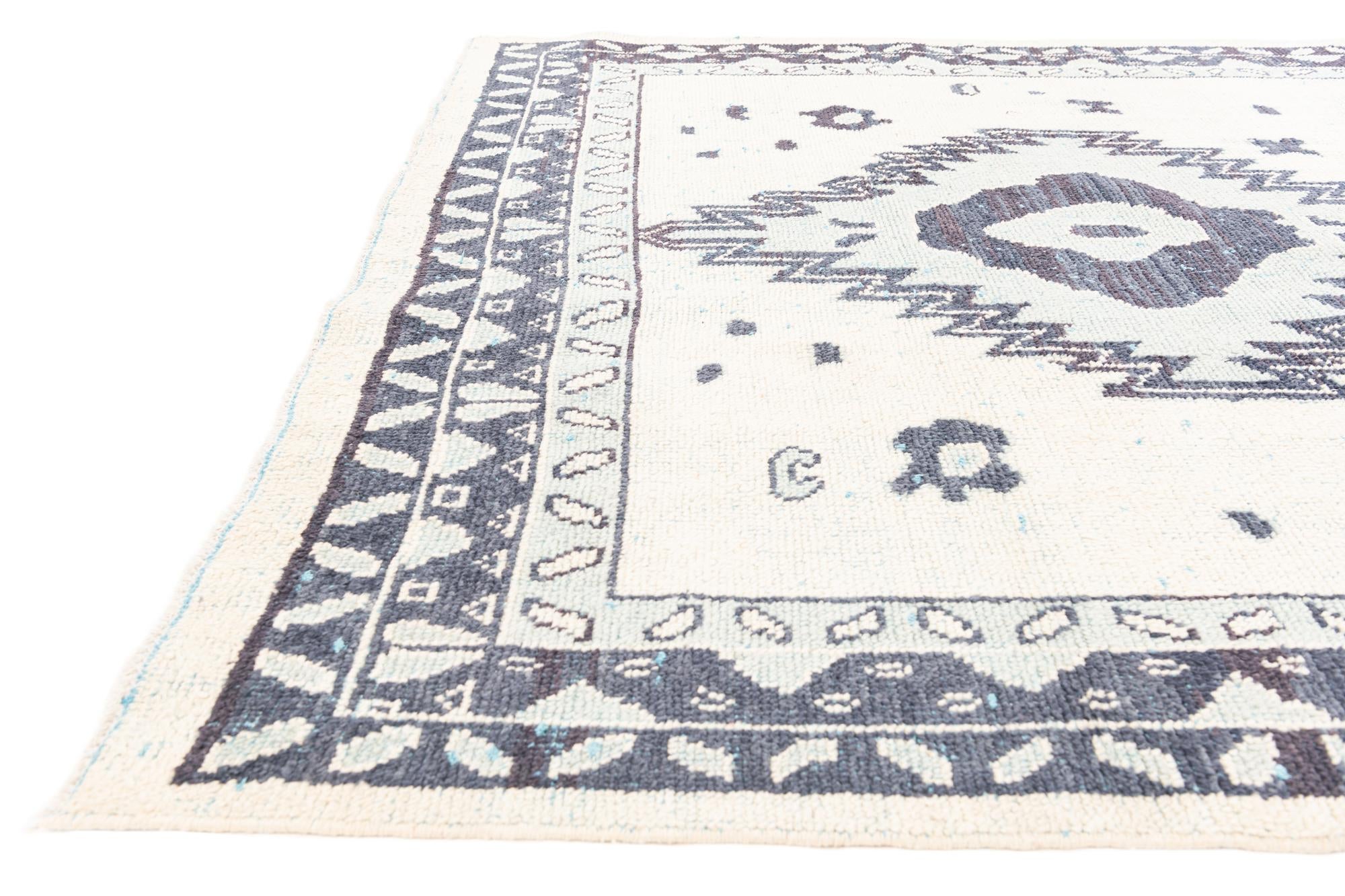 8' 4 x 11' 8 Hand Knotted Moroccan Wool Rug