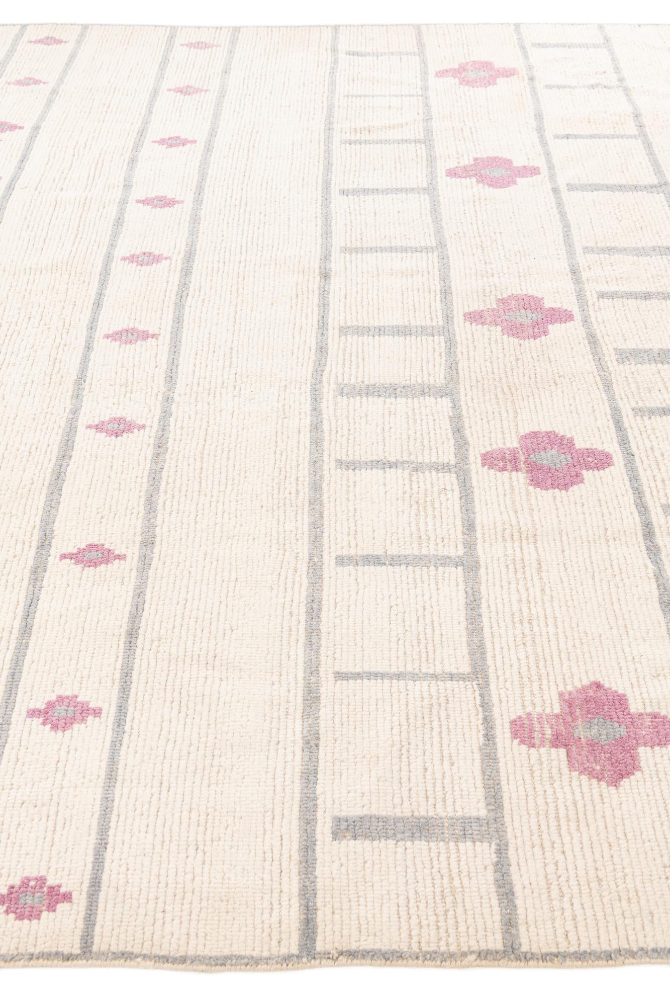 9' 2 x 12' 6 Hand Knotted Moroccan Wool Rug