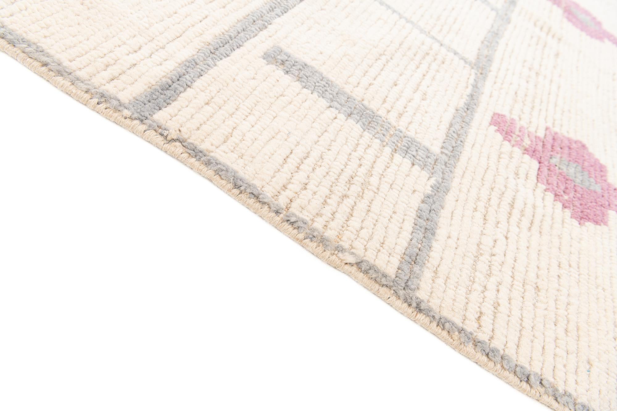 9' 2 x 12' 6 Hand Knotted Moroccan Wool Rug