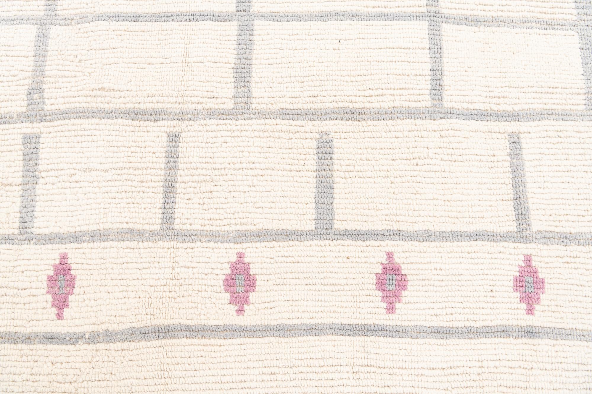 9' 2 x 12' 6 Hand Knotted Moroccan Wool Rug