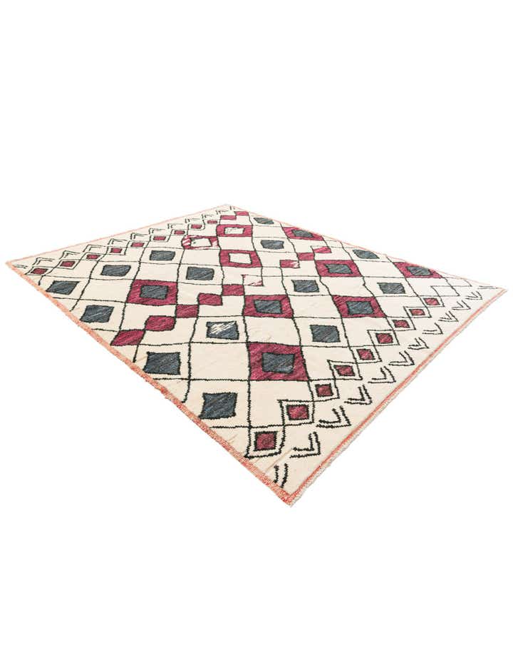 7' 10 x 9' 10 Hand Knotted Moroccan Wool Rug