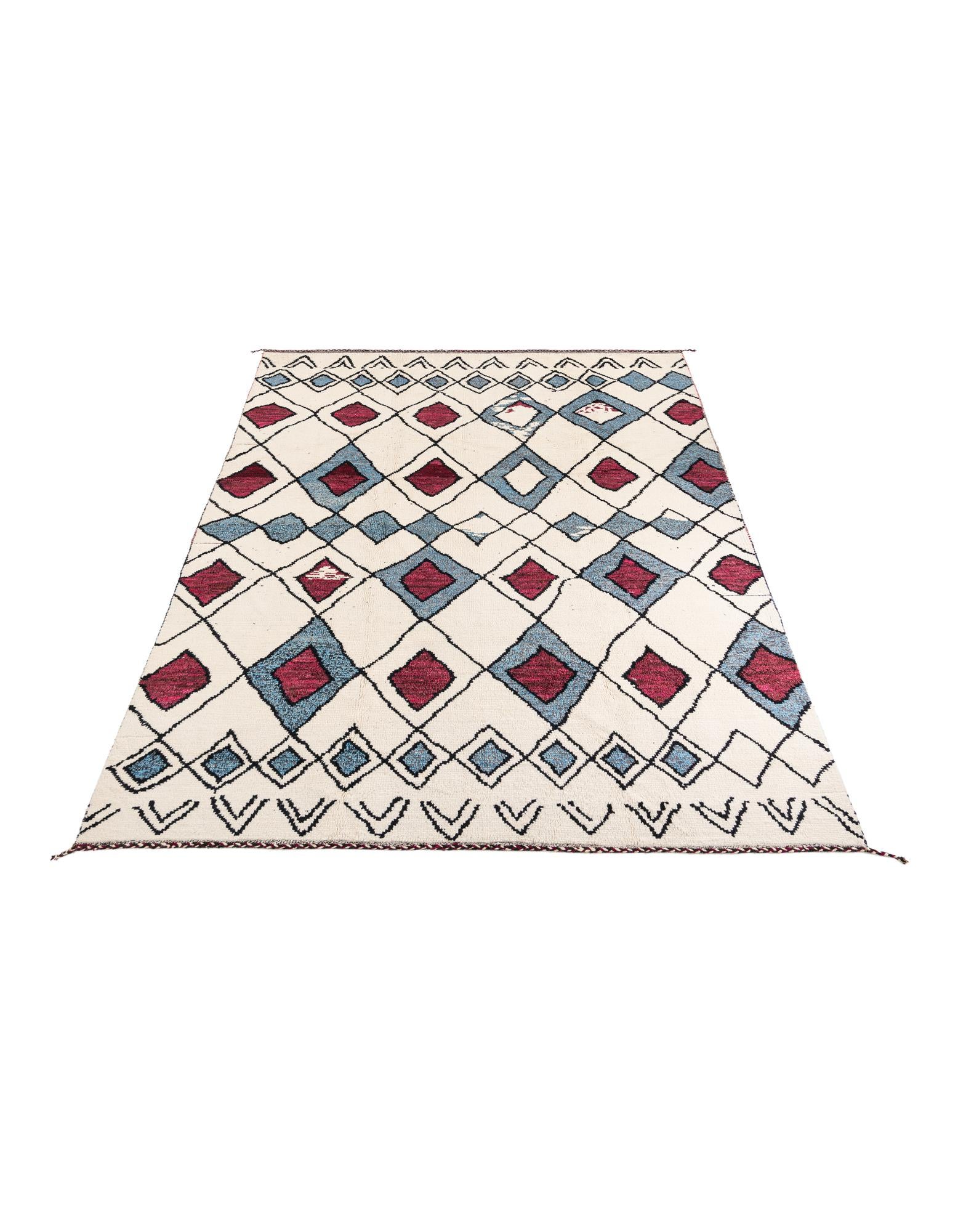 9' x 11' 10 Hand Knotted Moroccan Wool Rug