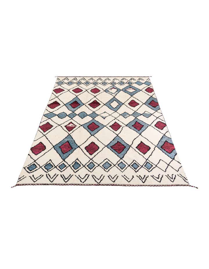 9' x 11' 10 Hand Knotted Moroccan Wool Rug