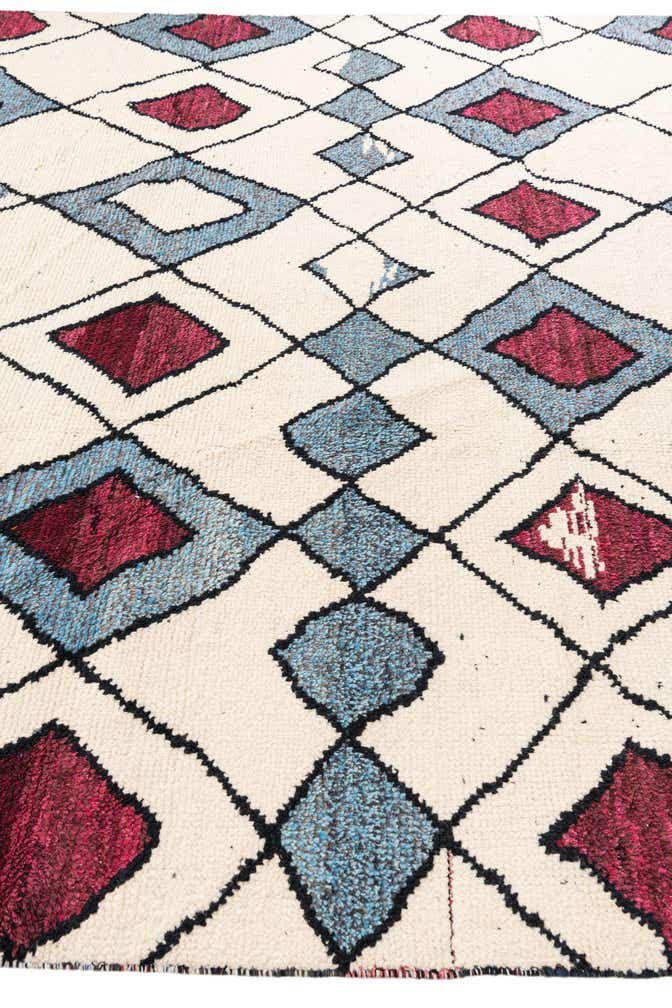 9' x 11' 10 Hand Knotted Moroccan Wool Rug