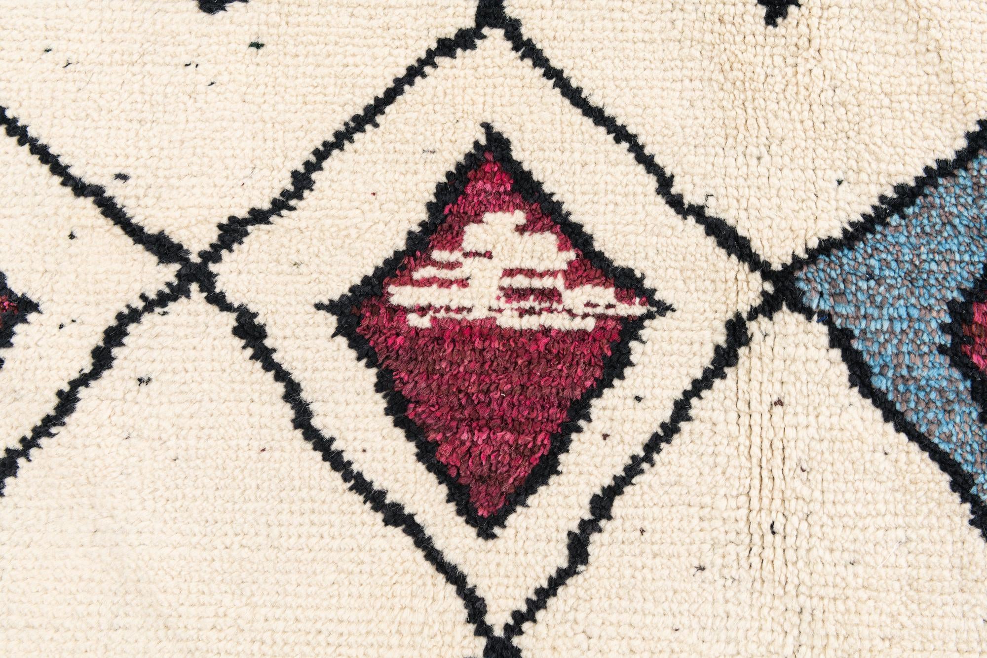 9' x 11' 10 Hand Knotted Moroccan Wool Rug