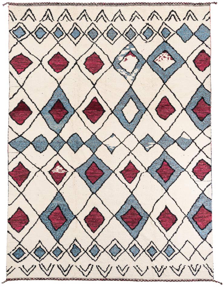 Detail image of 9' x 11' 10 Hand Knotted Moroccan Wool Rug