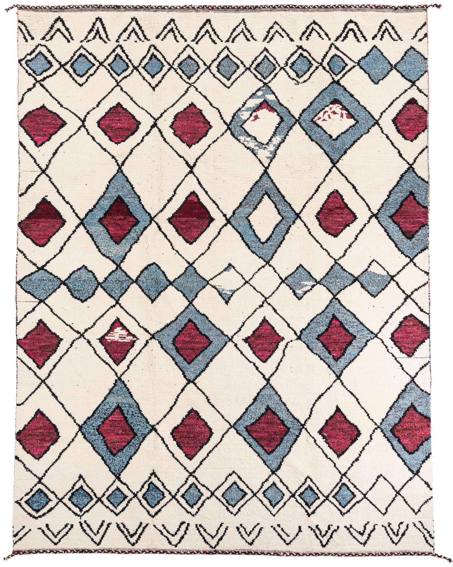 9' x 11' 10 Hand Knotted Moroccan Wool Rug
