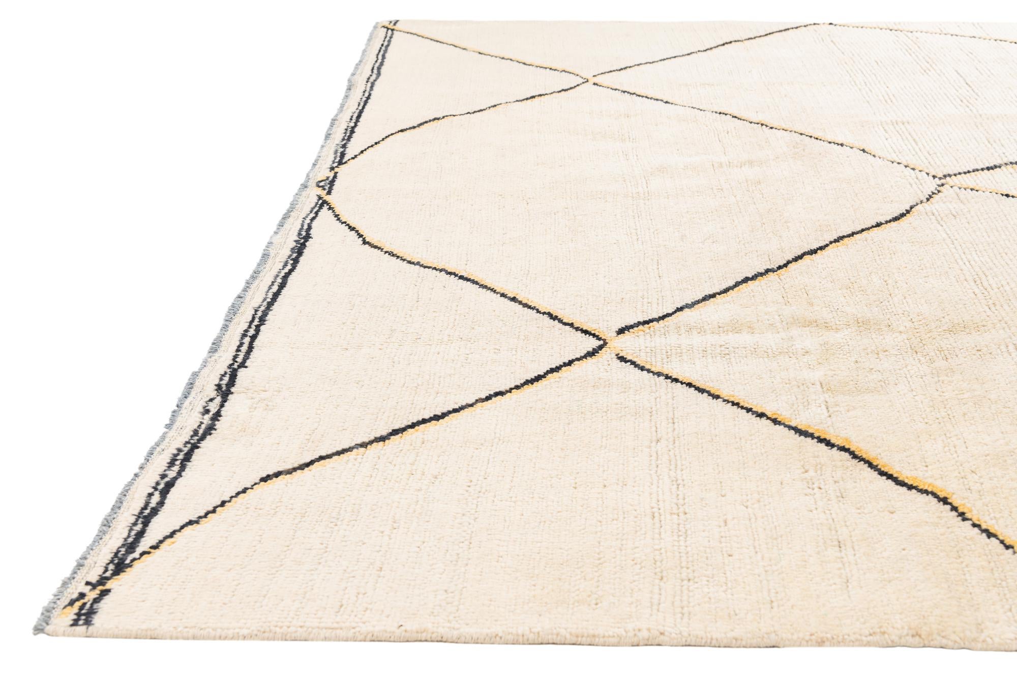 8' x 9' 10 Hand Knotted Moroccan Wool Rug