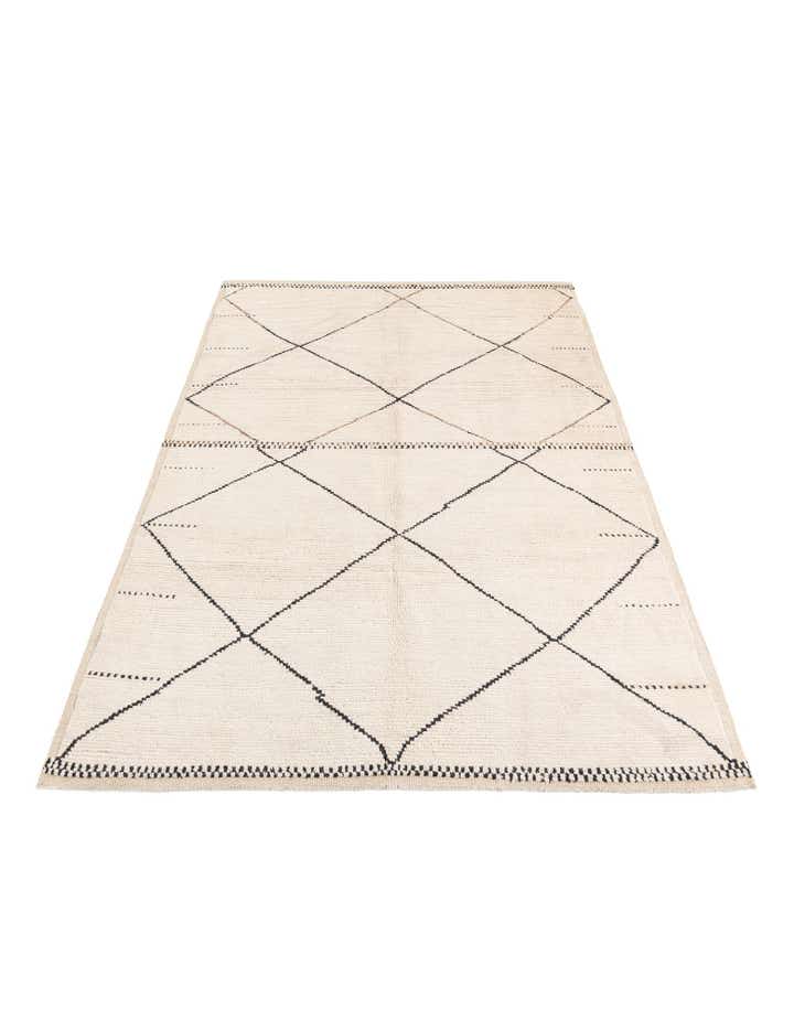 6' 3 x 9' 5 Hand Knotted Moroccan Wool Rug