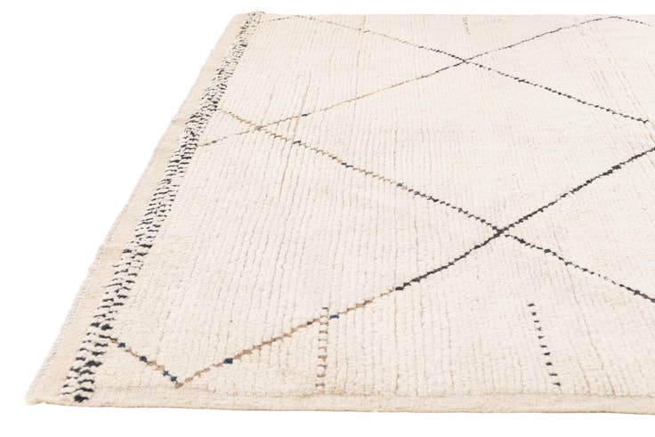 Detail image of 6' 3 x 9' 5 Hand Knotted Moroccan Wool Rug