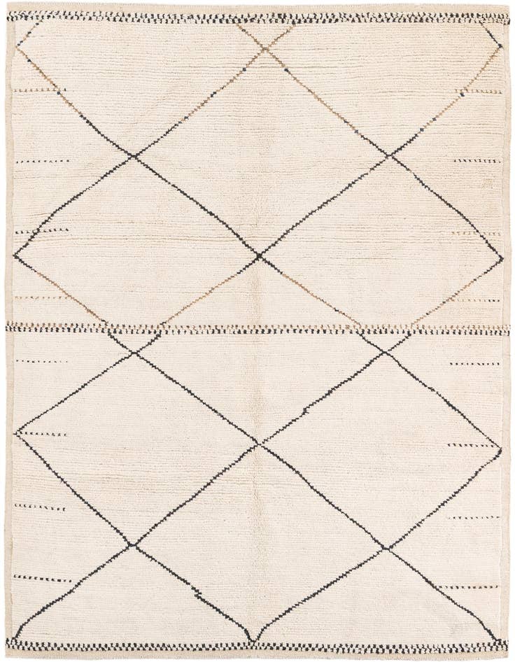 Detail image of 6' 3 x 9' 5 Hand Knotted Moroccan Wool Rug