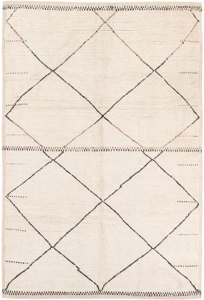 6' 3 x 9' 5 Hand Knotted Moroccan Wool Rug