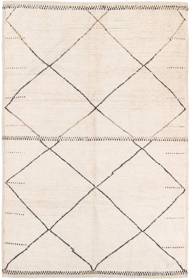 Detail image of 6' 3 x 9' 5 Hand Knotted Moroccan Wool Rug