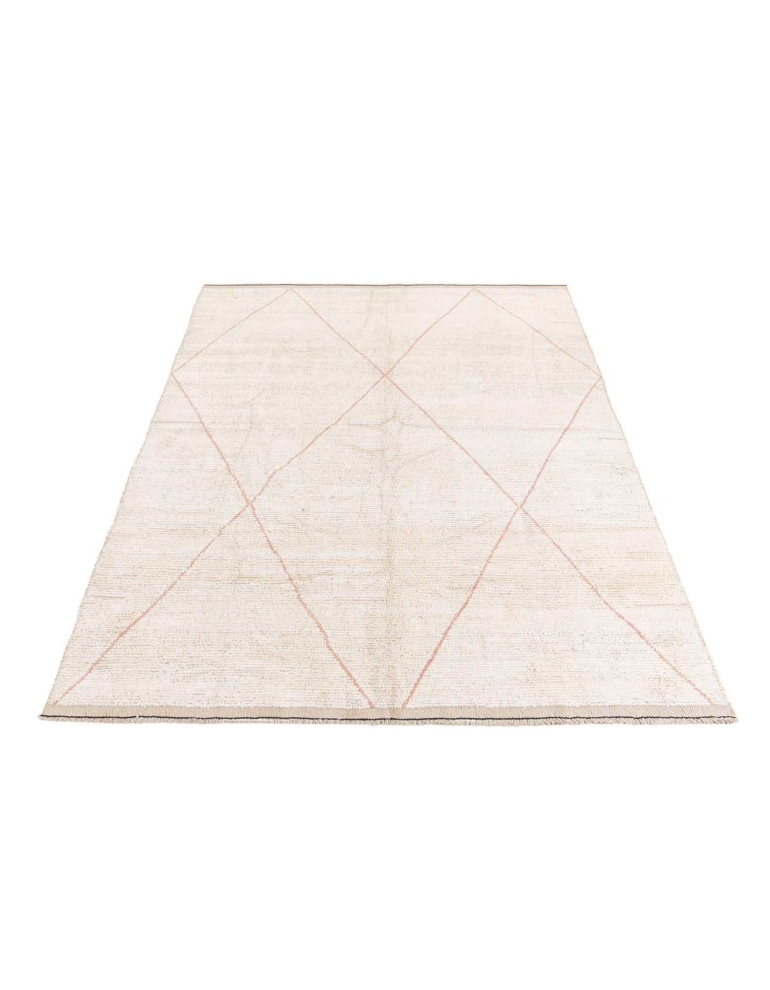 6' 10 x 8' 9 Hand Knotted Moroccan Wool Rug