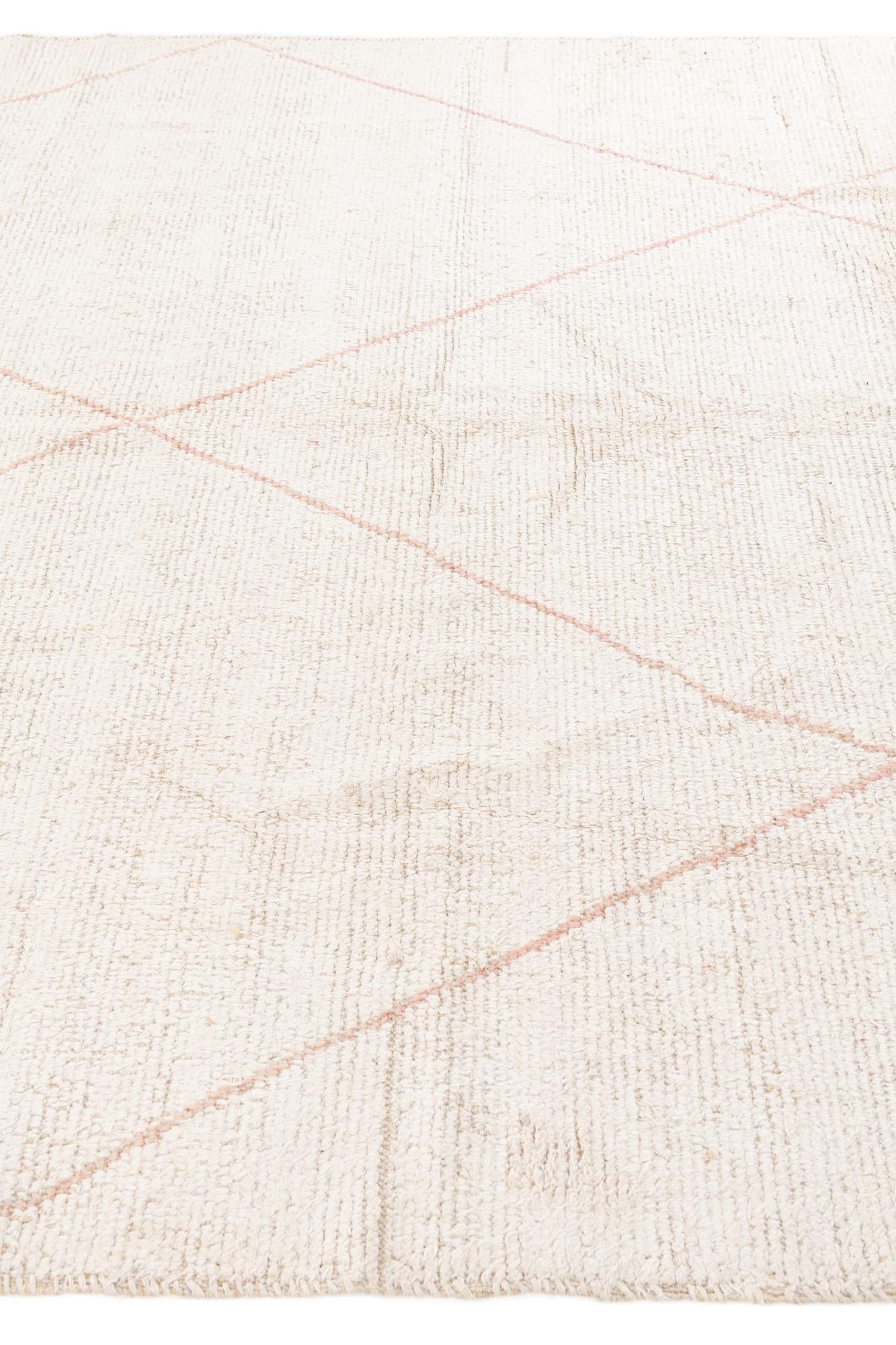 6' 10 x 8' 9 Hand Knotted Moroccan Wool Rug