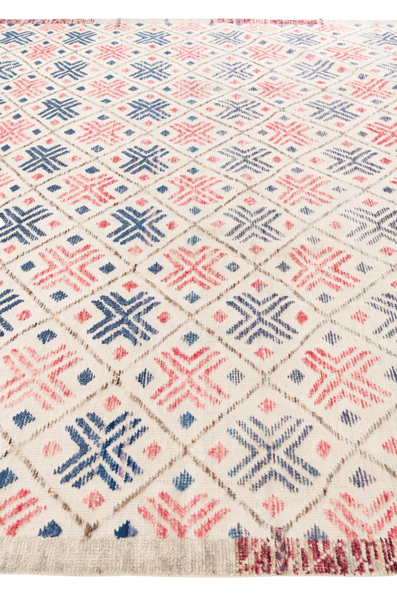 8' 9 x 12' 1 Hand Knotted Moroccan Wool Rug