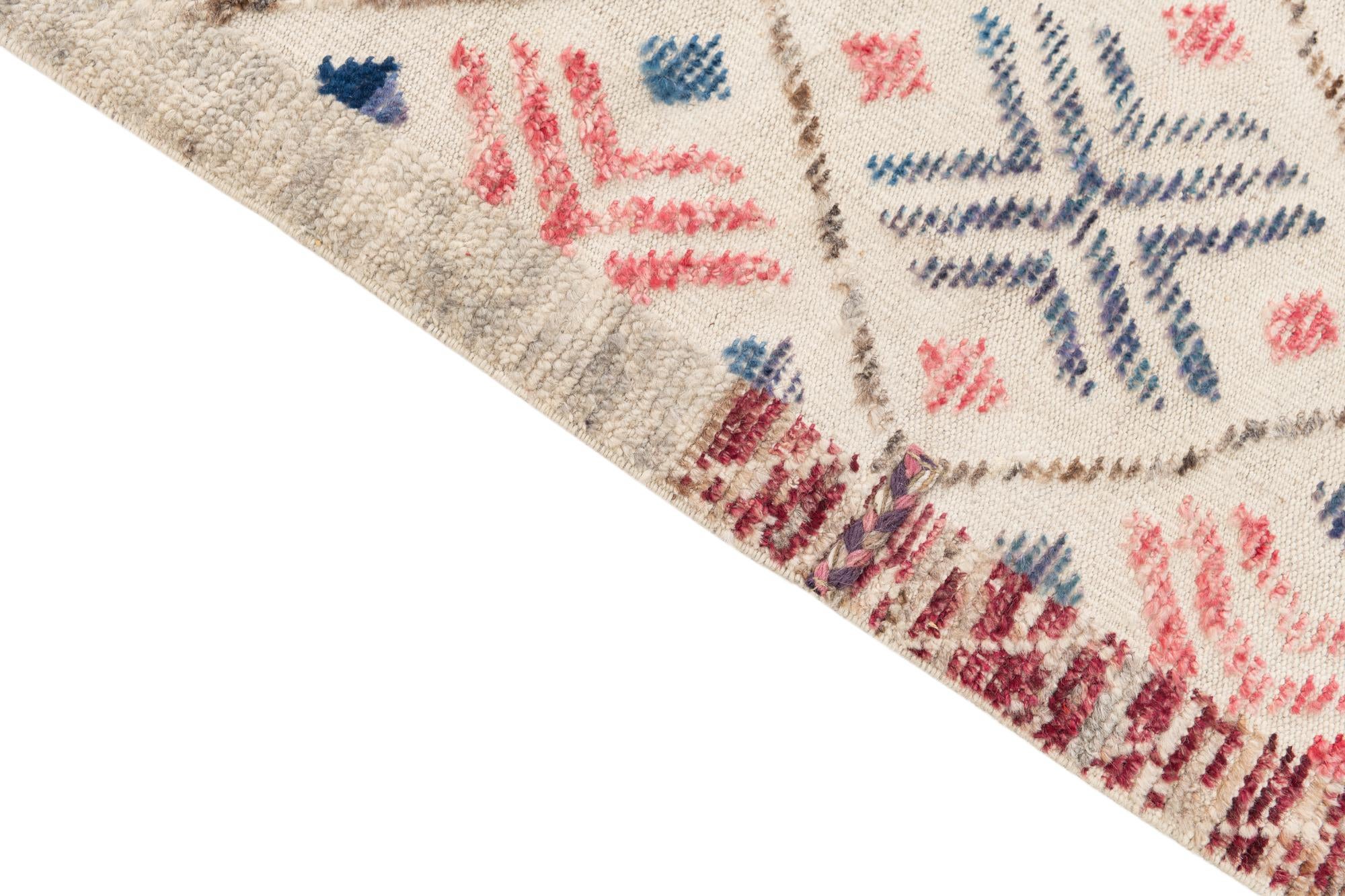 8' 9 x 12' 1 Hand Knotted Moroccan Wool Rug
