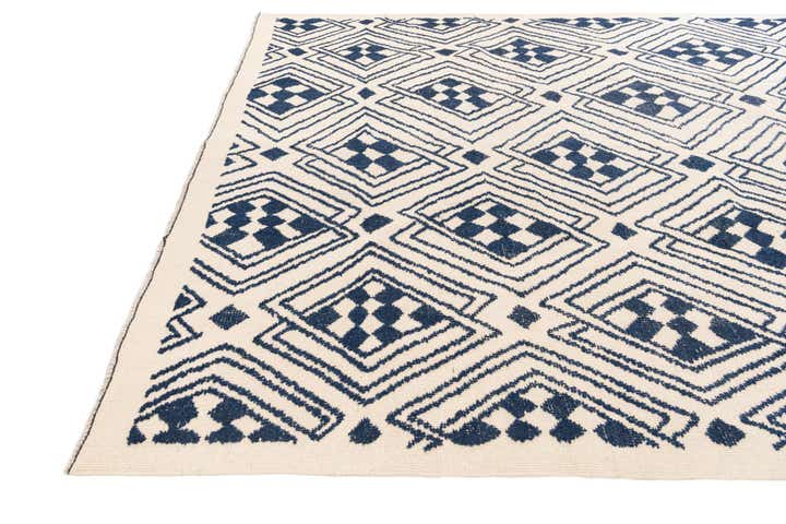 9' x 12' 2 Hand Knotted Moroccan Wool Rug