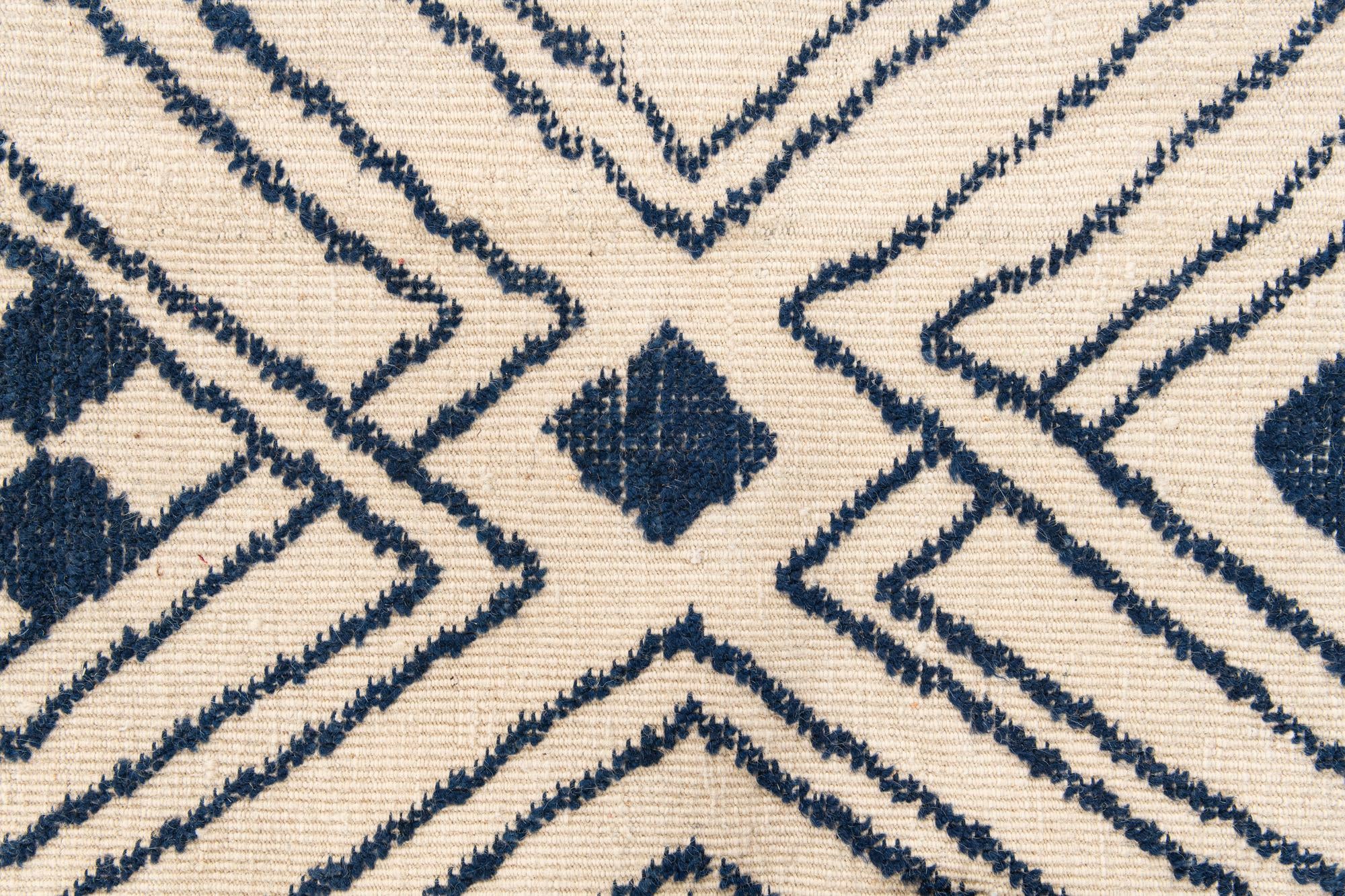 9' x 12' 2 Hand Knotted Moroccan Wool Rug