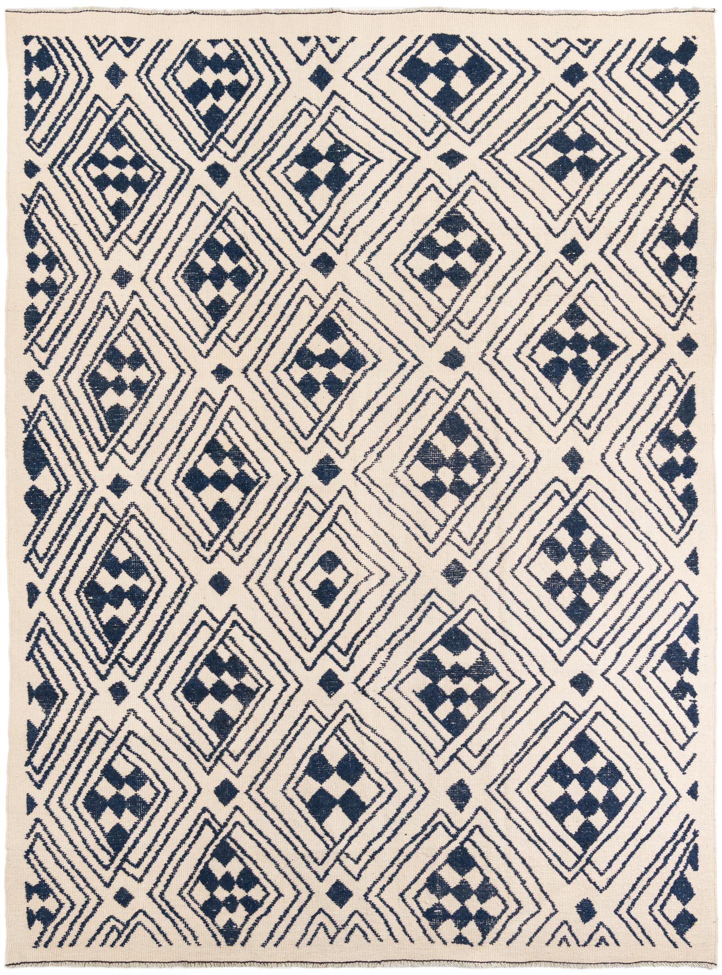 9' x 12' 2 Hand Knotted Moroccan Wool Rug
